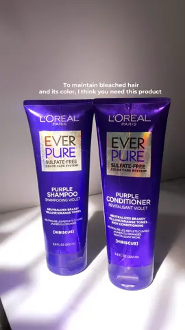 To maintain bleached hair and its color, this product! Yes this one you need this, Loreal Paris Ever Pure! Purple Shampoo and Conditioner. #lorealparis  #purpleshampoo  #lorealpurpleshampoo  #lorealhaircare  #shampooandconditioner 