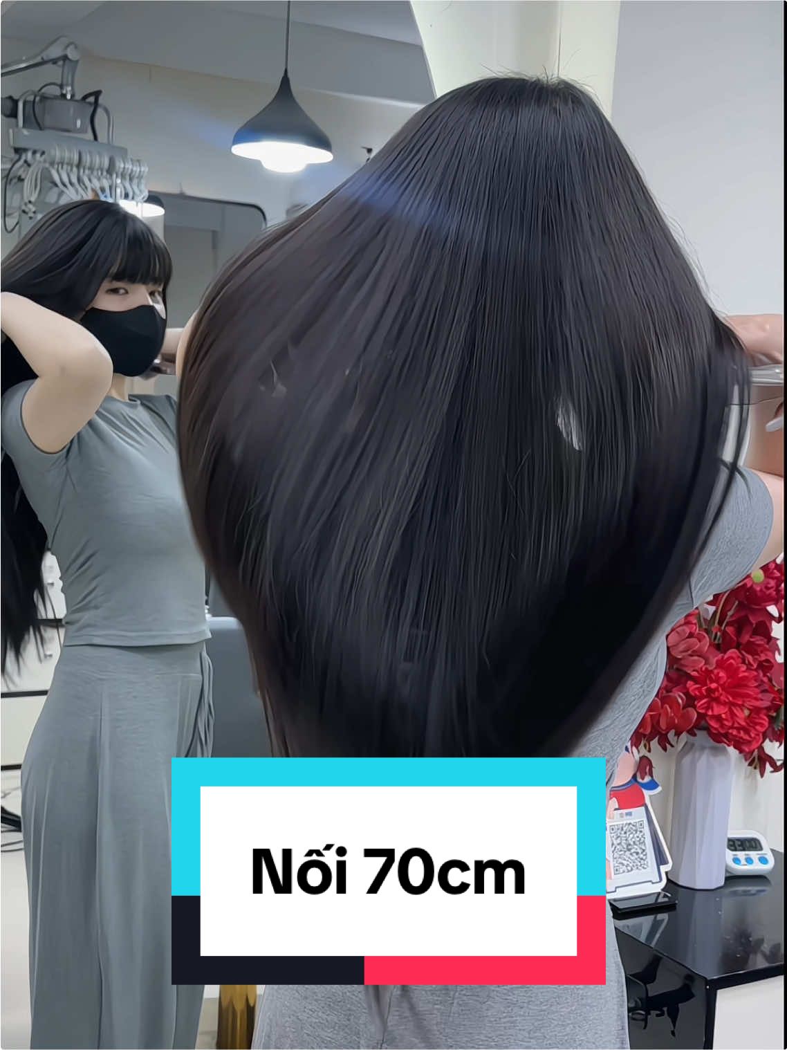 Cứ tóc dài miên man là thích rồi😍😍, nối 70cm #tocdep #trunglamtoc #noitoc 