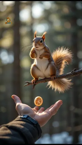 Cute Squirrel Eating Nuts #squirrel #viral #ai #viral #cute #foryou #fyp 