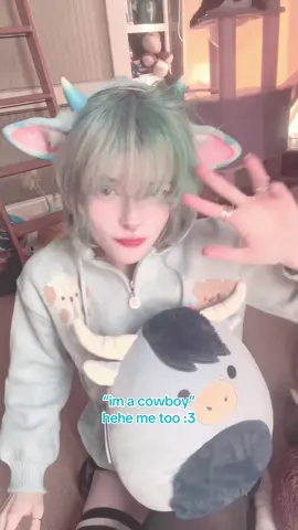 hehehe >:3 #fentysuperbrandday #fypシ #foryoupage #femboy #femboyfriday #feminineboy #femboyhooters #femboytiktok #trending #viral #fyp #cowboy #deerboy #kemonomimi #foryou #mouseboy #thirsttrap #catboy #trend #femboyz #cowboys #cowcosplay 