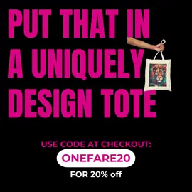 Use ONEFARE20 at checkout 🛒🛍️and get 20% on ALL MERCH      #nyc #style #totebag #tshirt #online #sale #mbsalasdesigns #getthelook #summer2025🌴☀️ #fashiontok 