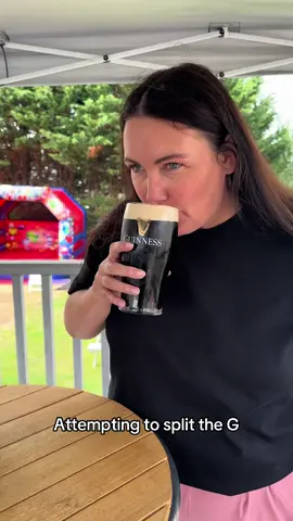 Attempting to split the G. So close! But no cigar. We’ll just have to keep practising 😂#guinness #irish #drink #splittheg #funny @Sonia Okane 