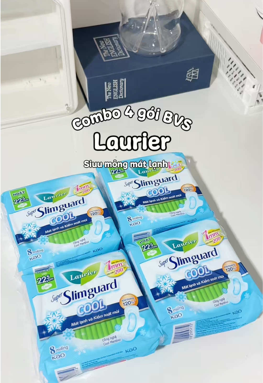 Combo băng vệ sinh dòng mát lạnh siu hời nhà Laurier 🍃❄️#bvs #bangvesinh #laurier #dinnbexiu #unbox #ugc #bvslaurier 