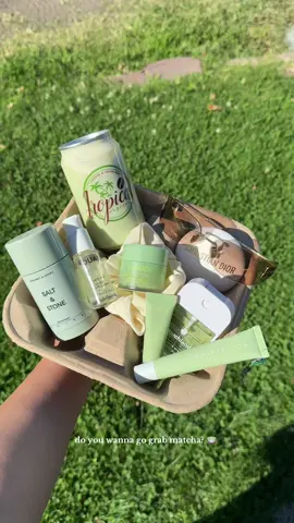 Let’s go grab matcha? 🍵 @laneige_us @Summer Fridays @touchland @Diorbeauty @Miu Miu @SALT & STONE @THE OUAI 😍