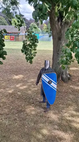 Lord Benedict can be relatively formidable. He is, however, a terrible shot with a bow and too heavy to climb trees. . . . . #archery #historianormannis #historianormannishereford #medievaltiktok #reenactor #bossfight 