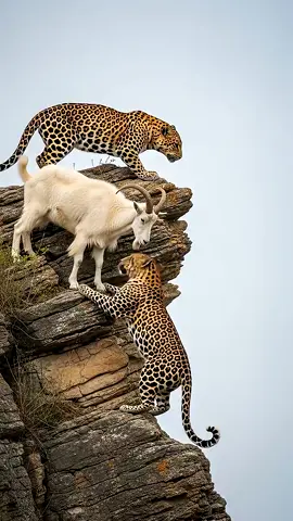 Leopard vs Goat_ Race on the Cliffside_ _shorts#leapardgoats #foryourpage #viraltiktok #animalsoftiktok #goatsviraal #fypviraltiktok🖤シ゚☆♡ #foryoupage❤️❤️ 