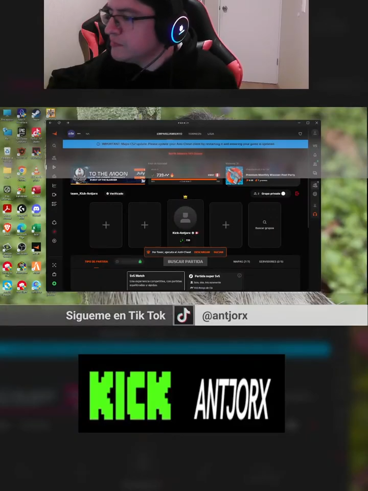 Queria subir el faceit pero casi sale mal #faceit #faceit10lvl #cs2 #kick #stream
