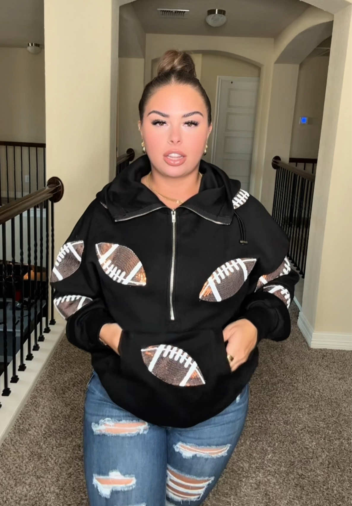 MULTIPLE COLORS TO CHOSE FROM ❤️🖤💚🧡💜💙🏈 #football #footballseason #footballmom #sequinfootballsweater #sweater #fashion #fyp #tiktokshopcreatorpicks #tiktokshopbacktoschool 