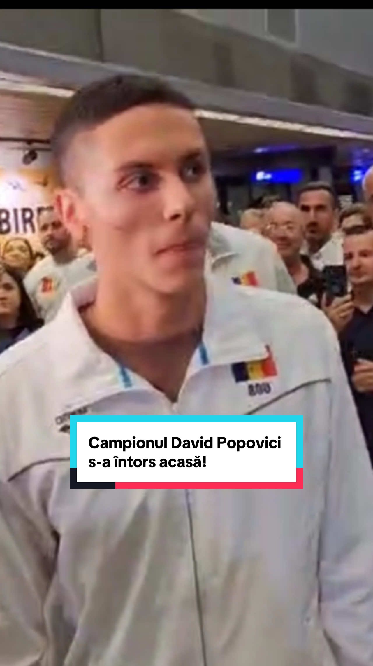 Campionul David Popovici s-a întors acasă! #davidpopovici #natatie #campion #prosport 