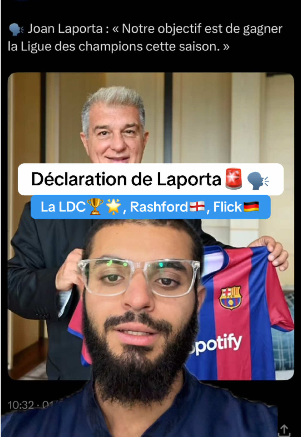 Déclaration de Laporta🚨🗣️. La LDC🏆🌟, Rashford🏴󠁧󠁢󠁥󠁮󠁧󠁿, Flick🇩🇪 #footballtiktok #foot #fcbarcelona #laporta #pourtoi 
