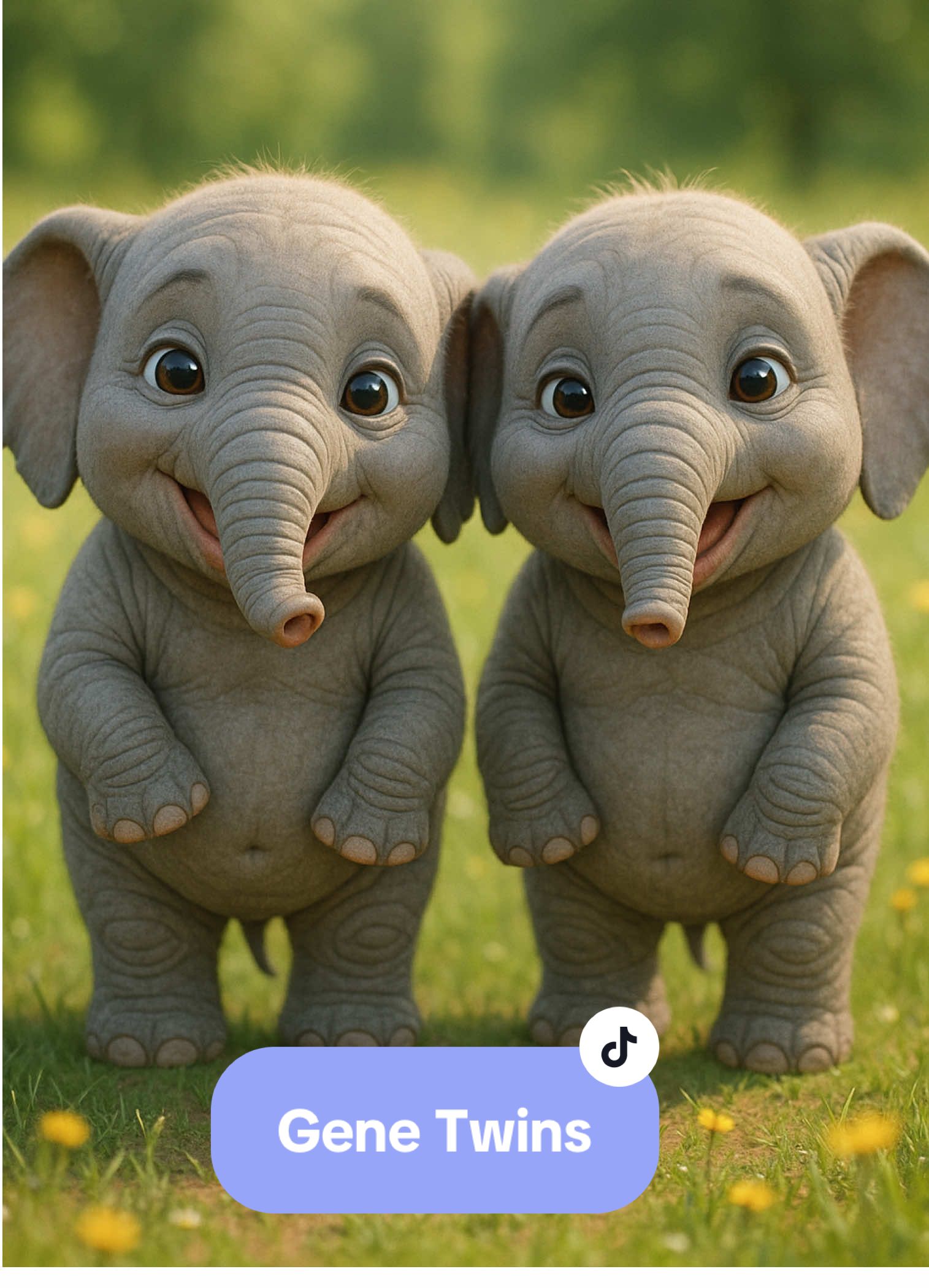 Whose genes are stronger? These elephant twins are in perfect sync - can you spot any difference? #GeneTwins #TwinChallenge #FamilyVibes #SyncDance #allthatshewants 