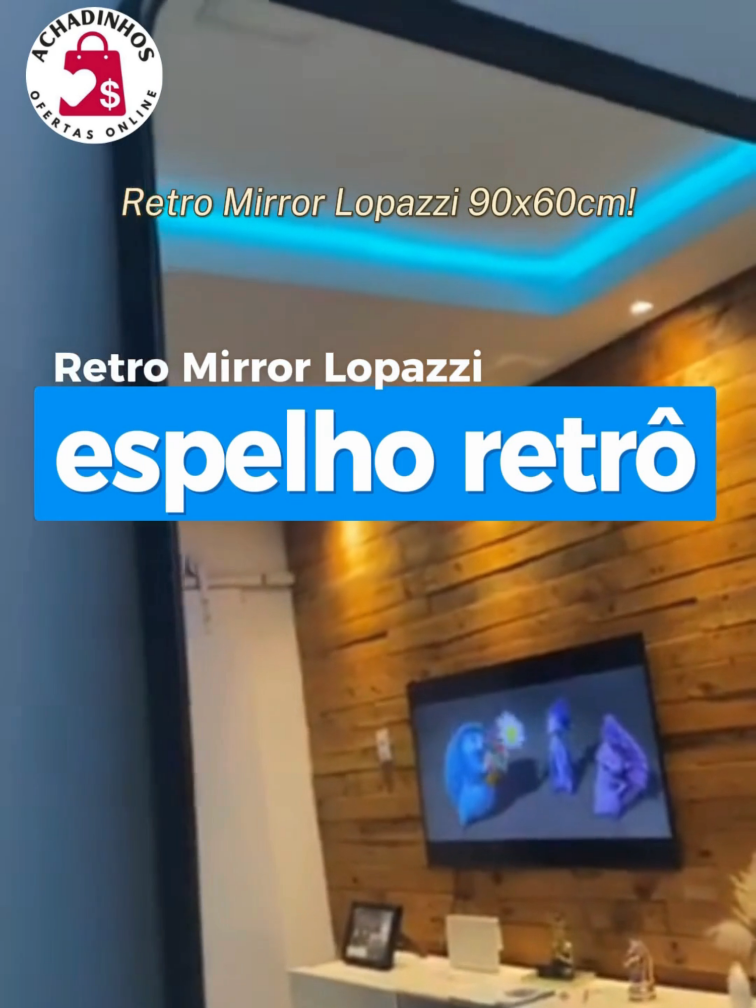 Espelho Retrô Retangular Lopazzi  - 🛋️ Do quarto ao hall de entrada o espelho perfeito para todos os estilos! Versatilidade e beleza em um só produto! O espelho retrô Lopazzi combina com qualquer ambiente, do quarto ao hall. Um toque retrô com acabamento moderno. @achadinhosdeofertaonline  #EspelhoRetro #DecoraçãoVersátil #EspelhoParaQuarto #EspelhoParaHall #EspelhoDecorativo #IdeiasDeDecoração #EspelhoLopazzi #EstiloParaSuaCasa#ShopeeVídeo #TikTokMadeMeBuyIt
