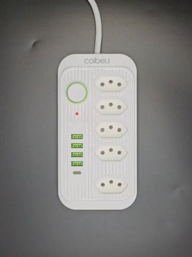 Extensão Filtro De Linha 5 Tomadas 4 Usb E Usb C Cabo 2m#tiktokshobrasil #top #barato #promocao #PaidPartnership #vendasonline #barato 