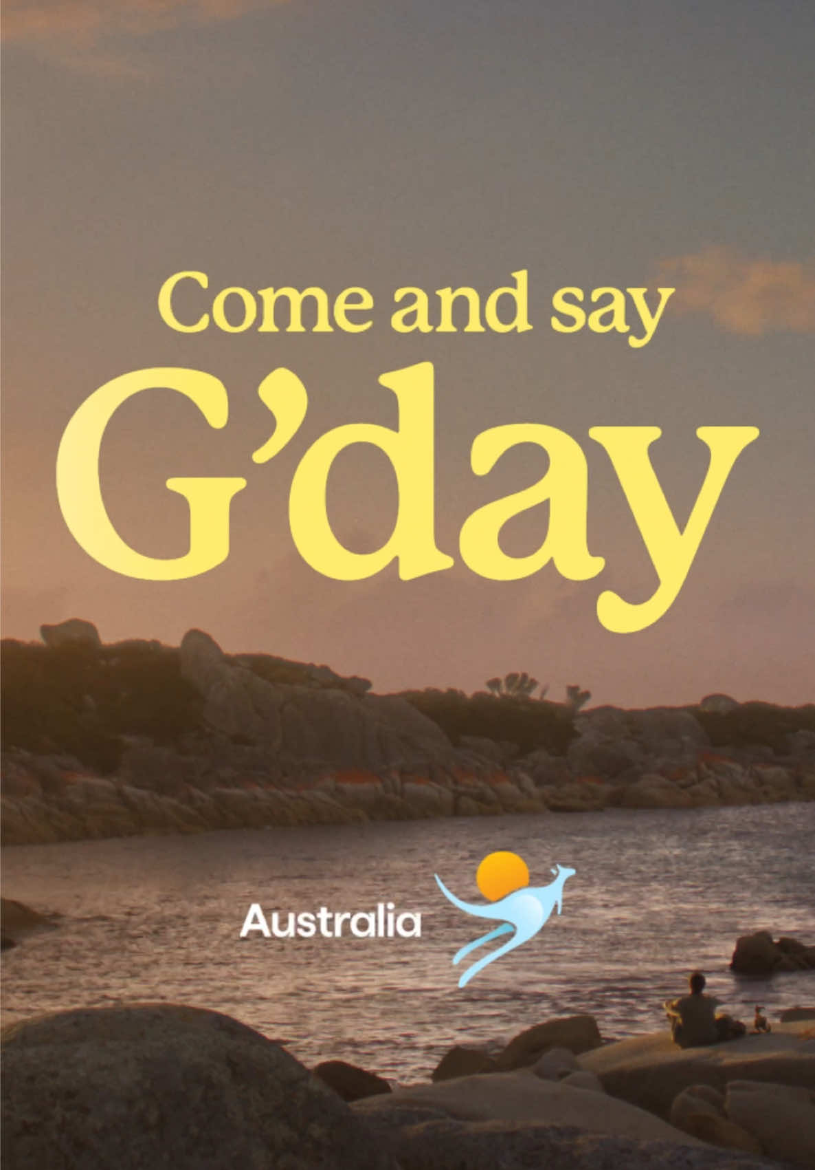 There's something about Australia that stays with you.
 
 So, what are you waiting for? Come and say G'day.
 
 #SeeAustralia #ComeAndSayGday #Ad @Robert Irwin  ID: Video opens with Thomas Weatherall speaking with Ruby the souvenir kangaroo on a beach, followed by a series of videos showing travellers recounting their stories of trips to Australia and the iconic landscapes and friendly locals (including Robert Irwin!) they met along the way.