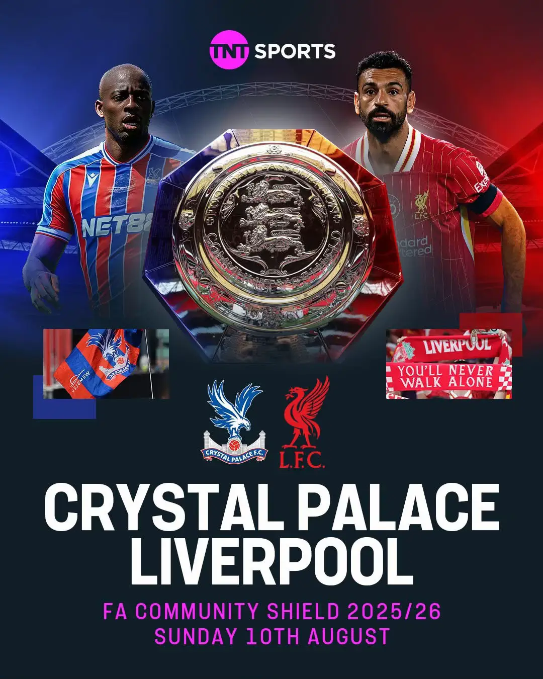 One week until the Community Shield! 🏆 Who wins England's top-flight curtain raiser? 🦅🔴#foryoupage #PremierLeague #liverpool #UCL 