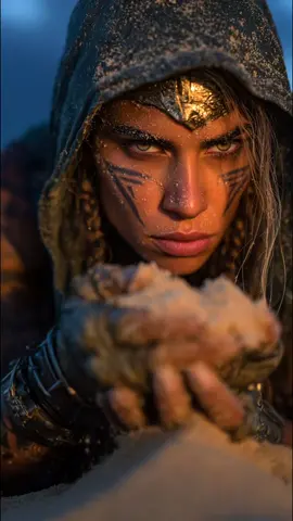 Don't chase the storm, become the stillness within it. ⚡️✨️ #beauty #aiartcommunity #nomadic #desert #divinefeminine #magical #scififantasy 