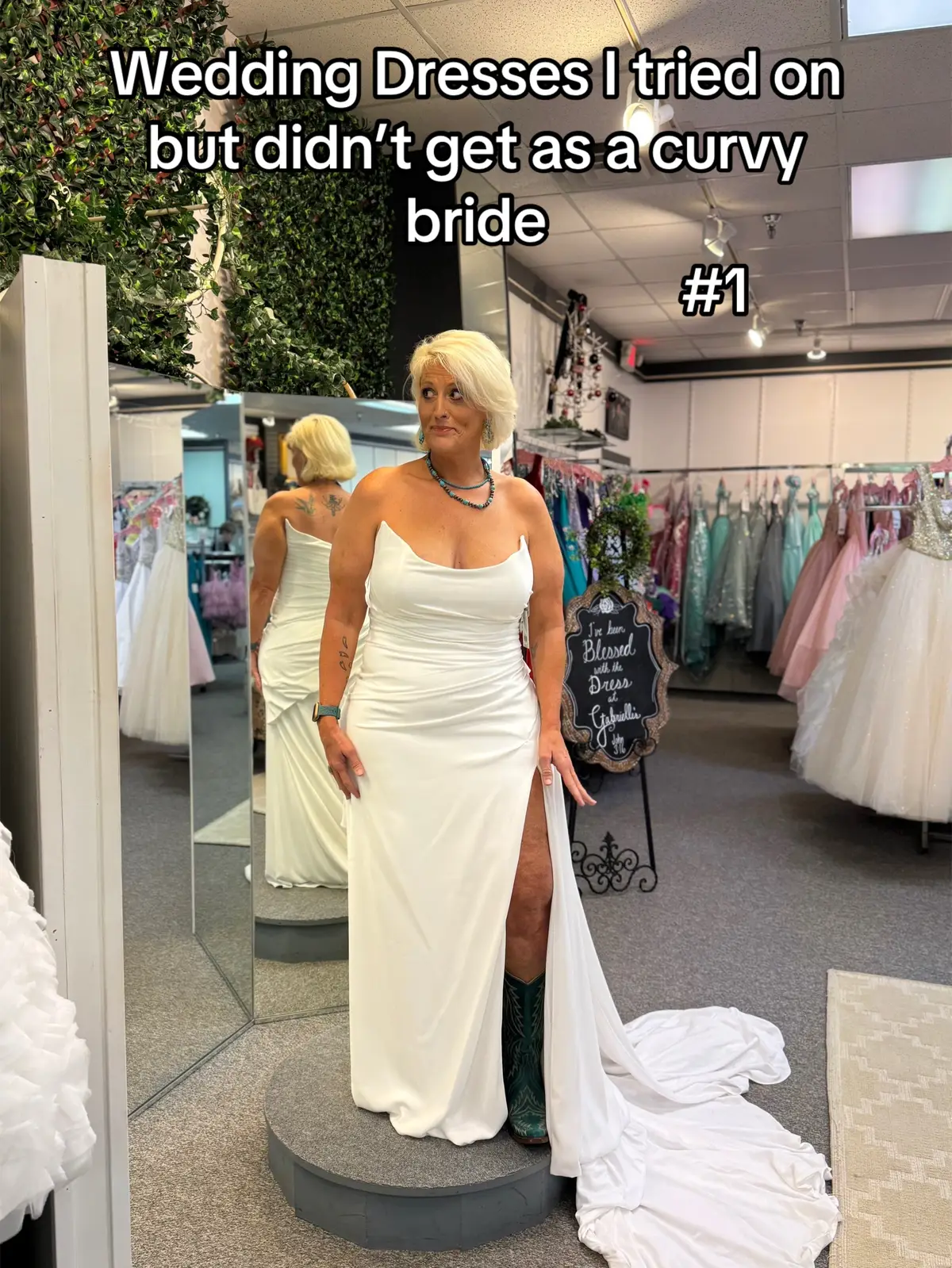 Still looking for the perfect dress but there is two I keep going back too! Finding a dress to fit the curves is hard but will find the perfect one! #curvybride #weddingtiktok #weddingdress #2025bride #elopement 