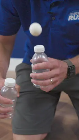 Fastest time to bounce a table tennis ball on two bottle caps 10 times - alternate hands ⏱️ 2.09 seconds by David Rush 🇺🇸