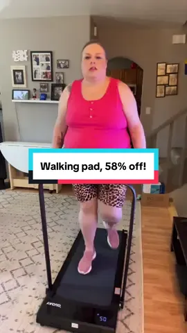 Replaced my $2K treadmill with this folding walking pad 💥 58% off + free shipping! Comes in black, purple, or pink. Handles 300 lbs like a champ, folds flat, and even includes resistance bands FREE! 