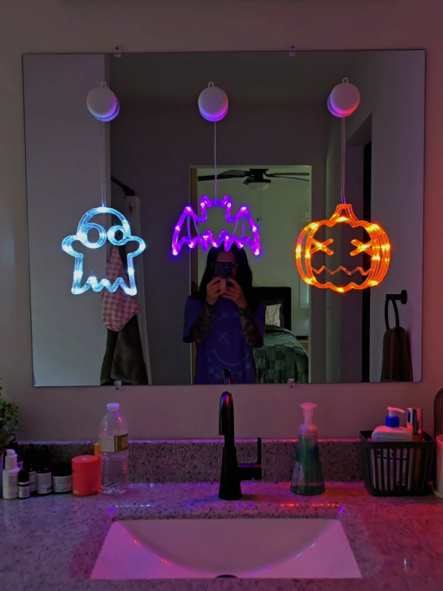 How freaking cute are these?! You're suppose to hang these from a window but I didn't want my twins to rip them down so I'm showing you in my bathroom 😂😂