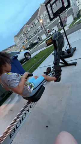 Well… coming soon to a gym near you. Lol. #swole #swolemate #homegym #summerbreak #preschooler 