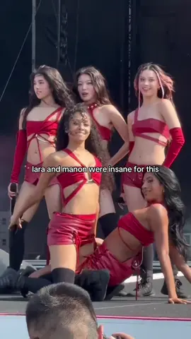 this angle is insane 😭 i dont own copyright to this video ! #katseye #lara #manon #mia #lollapalooza #live #performance 
