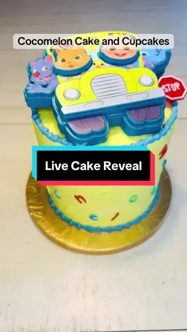This Cocomelon cake and cupcake combo was so much fun! I truly enjoy interacting with you guys on live! Join me tomorrow evening!! #cocomeloncake #cocomelon #caketok #tiktoklive #fyp 