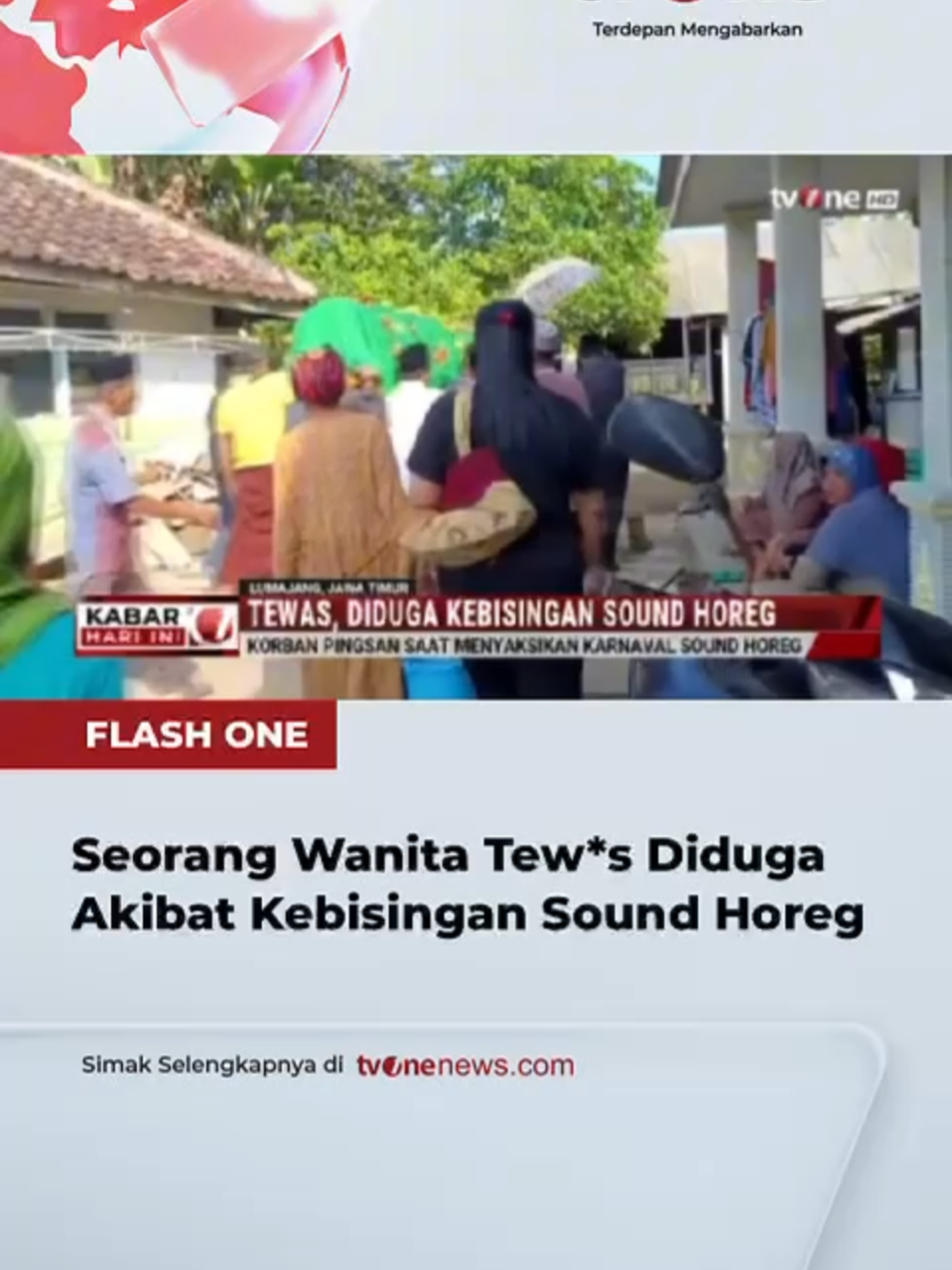 Diduga tidak tahan dengan suara keras yang ditimbulkan parade karnaval sound horeg di Lumajang, Jawa Timur. Salah satu penonton pingsan dan berujung meninggal dunia. Simak video selengkapnya hanya di https://shorturl.bz/xfv #HardNews_Sosial #FlashOne #CariBeritaditvOne #SoundHoreg #ParadeKarnaval #MeninggalDunia #Lumajang #JawaTimur #FO02
