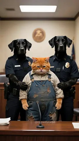 The orange cat took the fall for his wife and ended up a lousy fate #cat #aicat #kitten #orangecat 