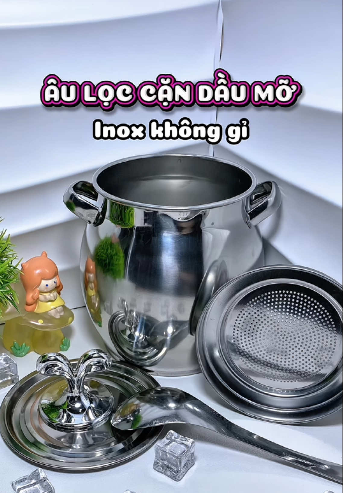 💥Chiên rán mỗi ngày? 💥Cần lắm một em âu lọc mỡ xịn xò như này! ⚡️Giữ dầu sạch – tiết kiệm – lại gọn bếp cực kỳ 😍 👉Mua 1 lần dùng bền cả mấy năm! #aulocmoinox #giadungxinh #bepnha #dochoibep #noitro #xuhuong #bep #fyp 