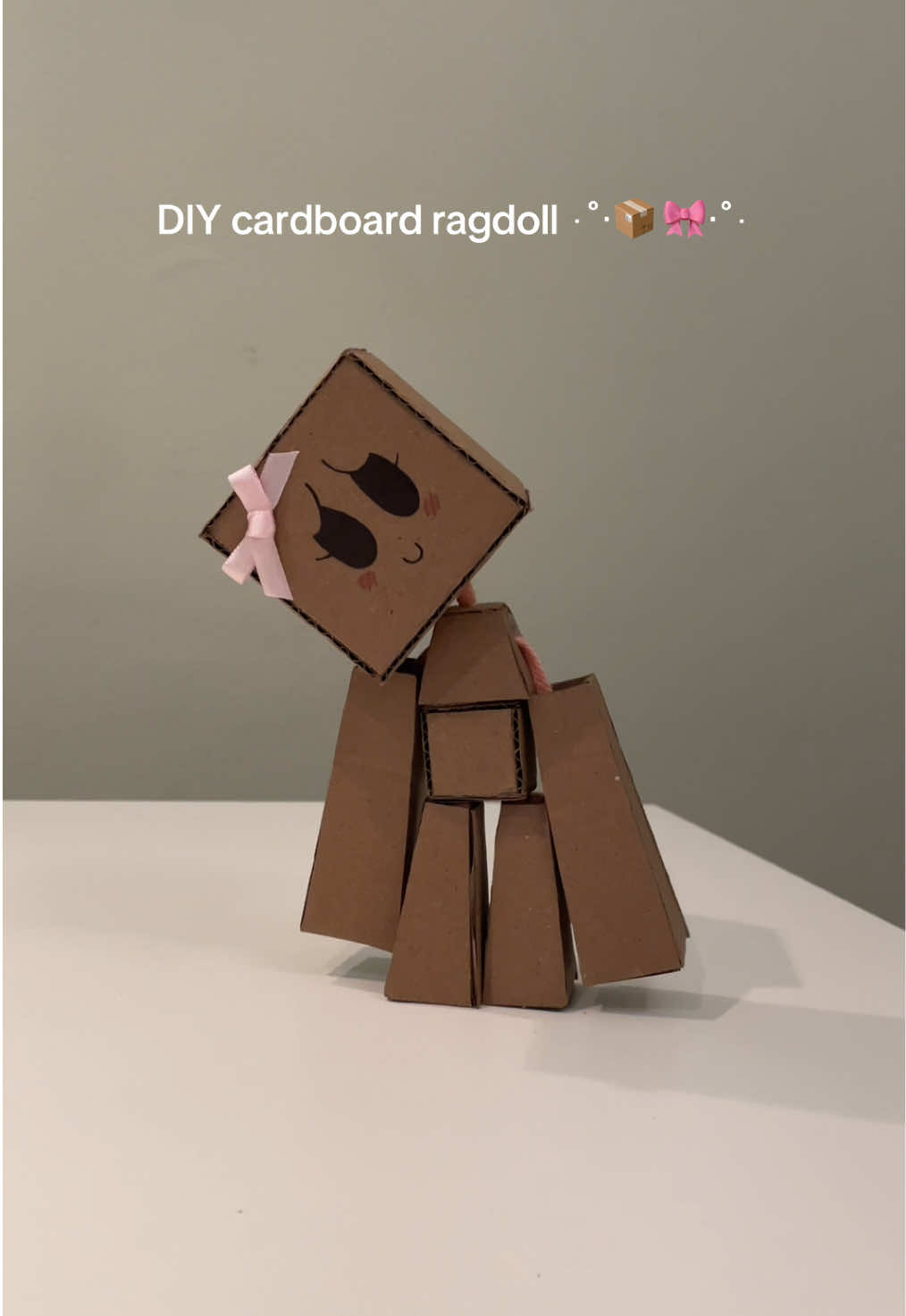 cardboard ragdoll tutorial 📦🎀 #DIY #paperdoll #tutorial #ragdoll 