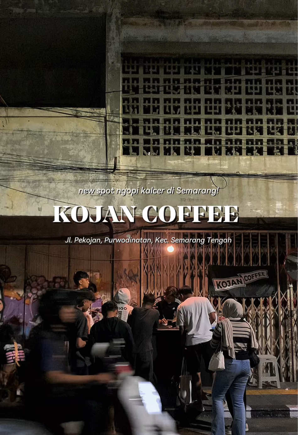 Spot ngopi kalcer baru di pekojan Semarang ! ☕️👀 📍Kojan Coffee || Open Hours ⏰ 19.00-01.00 Coffee dan non-coffeenya enak, harga oke, vibe-nya dapet banget buat nongkrong malem bareng temen-temen. Yang suka nongkrong di pinggir jalan dengan suasana santai, wajib banget mampir ke sini !🤩@Kojancoffee  #placetogosemarang #semarang #coffeeshopsemarang #coffeeshop #streetcoffee #fyp #foryoupage  