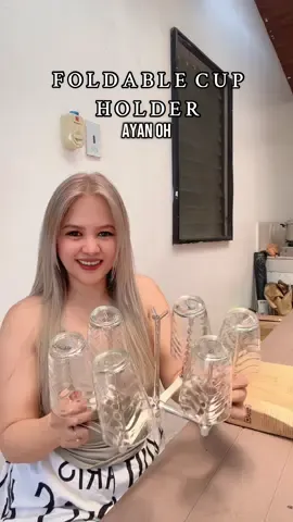 Kasya sa kahit anung space sa bahay 🤭 Subrang sulit neto ang ganda ! #foldablecupholder #cupholder #drinkingglassholder #glassrack #glasscupholder #lagayanngbaso 