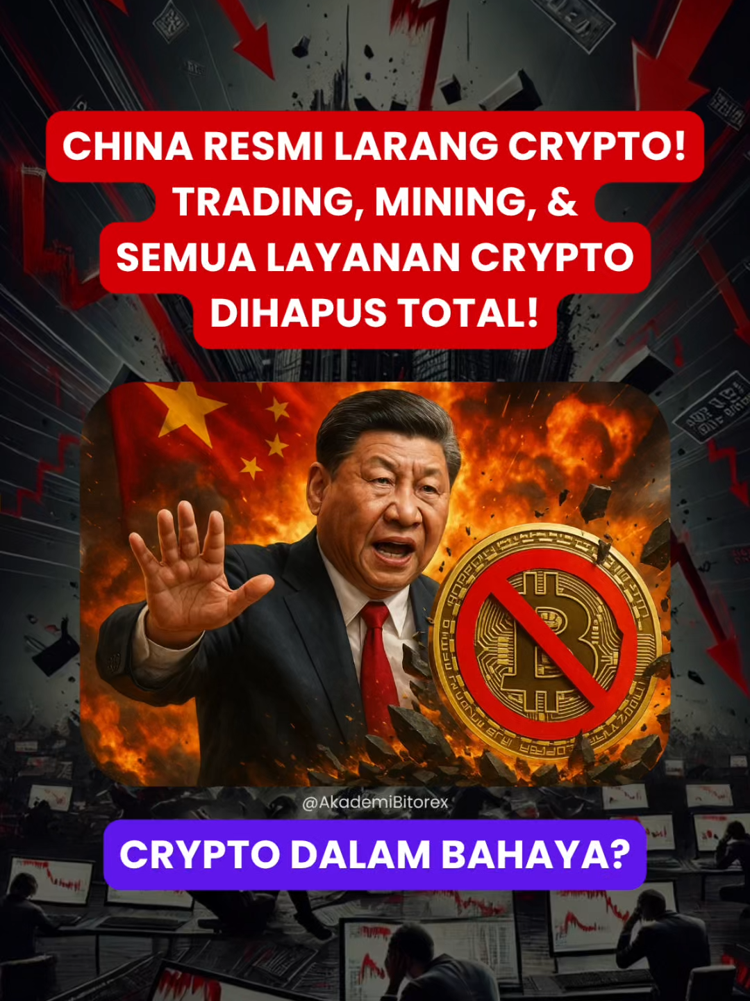 🚨 CHINA RESMI LARANG CRYPTO TOTAL! 😱 Kini, China resmi melarang semua aktivitas crypto, dari trading, mining, sampai layanan digital, bahkan dari platform luar negeri! 😳 ⠀ Alasannya? Demi menjaga stabilitas keuangan dan mempercepat penggunaan digital yuan, mata uang buatan pemerintah mereka sendiri 💴💻 ⠀ Namun lucunya, meski melarang, China kabarnya masih punya simpanan Bitcoin dalam jumlah besar! 🤔 ⠀ Apakah larangan ini bisa membuat crypto ambruk? 🤔💥 Bagaimana menurutmu? Yuk komen di kolom komentar!💬📝 ‼️Disclaimer : Postingan ini hanya bertujuan untuk edukasi, Bukan ajakan membeli atau menjual aset ___ #CryptoUpdate #BitcoinNews #fyp #fypage #ChinaBan #bitcoin #china #CryptoIndonesia #BTC #DigitalYuan #BeritaCrypto #CryptoAlert #AkademiBitorex #AkademiBitorex_Ltd