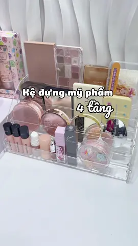 Bằng ly trà sữa thôi đổi lại cái bàn trang điểm nó gọn hơn rất nhiều #kedungmypham #kệ #kedungmypham4tang #decor #xuhuong 