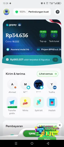 gopay knapa dah, riwayat msuk nya ada, tapi saldo ngak nambah@gopayindonesia #