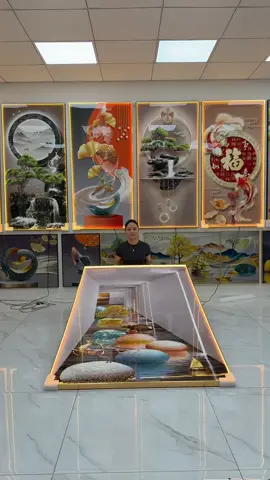 tranh đính đá pha lê đèn led #tranhdinhdaphalehiendai #tranhphongkhach #decor 