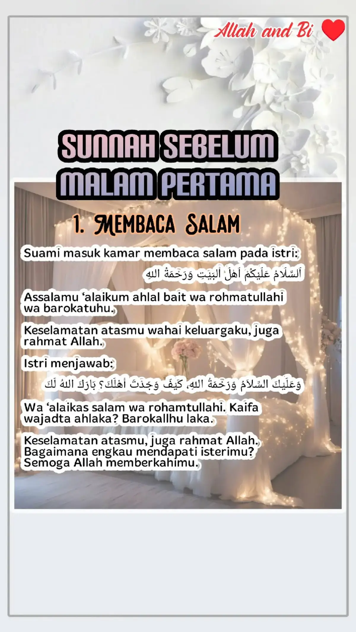 Sunnah Sebelum Malam Pertama #nikah #allahandbi #fyp #4u 