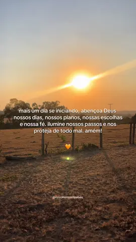 mais um dia se iniciando, abençoa Deus nossos dias, nossos planos, nossas escolhas e nossa fé. ilumine nossos passos e nos proteja de todo mal. amém! 🧡  . . . . . . . bom dia • boa semana • gratidão • mensagem do dia • reflexão • paz • energia • agro • roça • deus 🫶🏻  #fy #vaiprofy #vaiprafy #vaiprafycaramba #bomdia #deus #agro #roça 