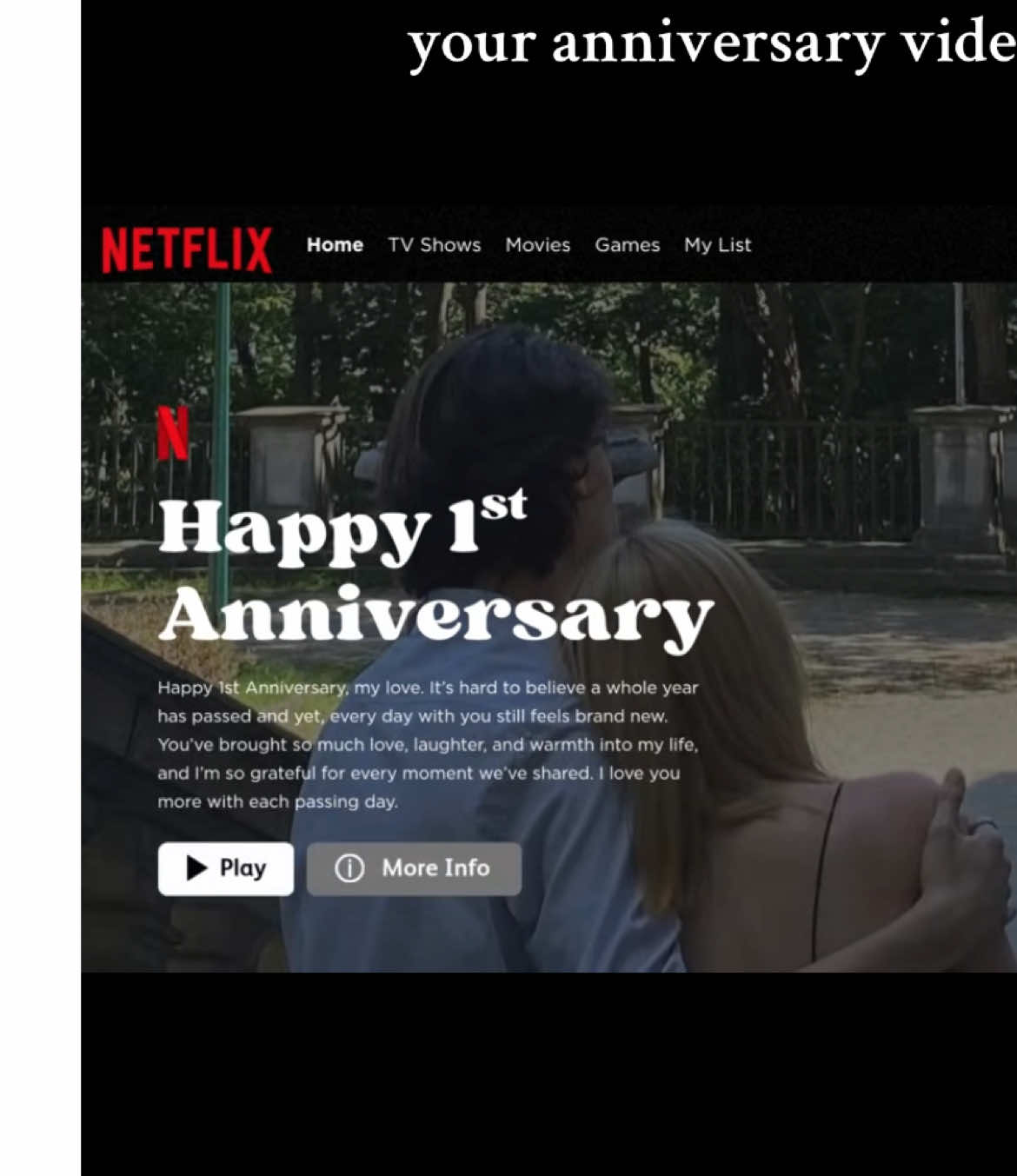 Your intro for your anniversary video 🫶🏻 Link in bio for template #fyp #netflix #anniversary #gift #giftideas #suprise 