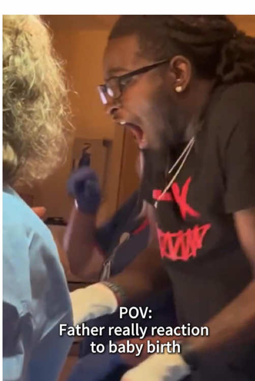 Father really reaction to baby birth 😂😂 #father #funny #reaction #funnybaby #baby    