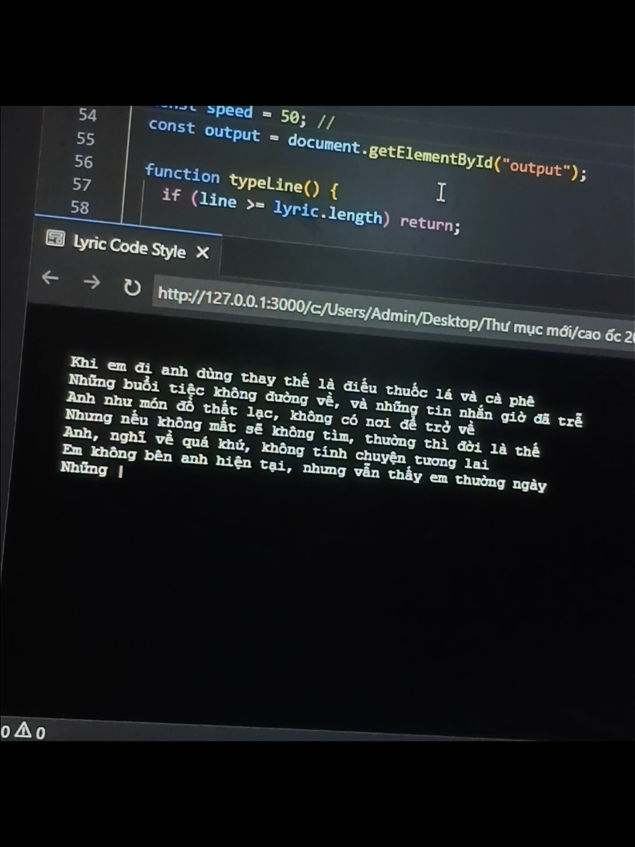 Cao Ốc 20 - Bray | Khi em đi anh dùng thay thế là điếu thu.ốc lá và cà phê! #xh #2khung1edit #code #javascript #html #code #laptrinh 