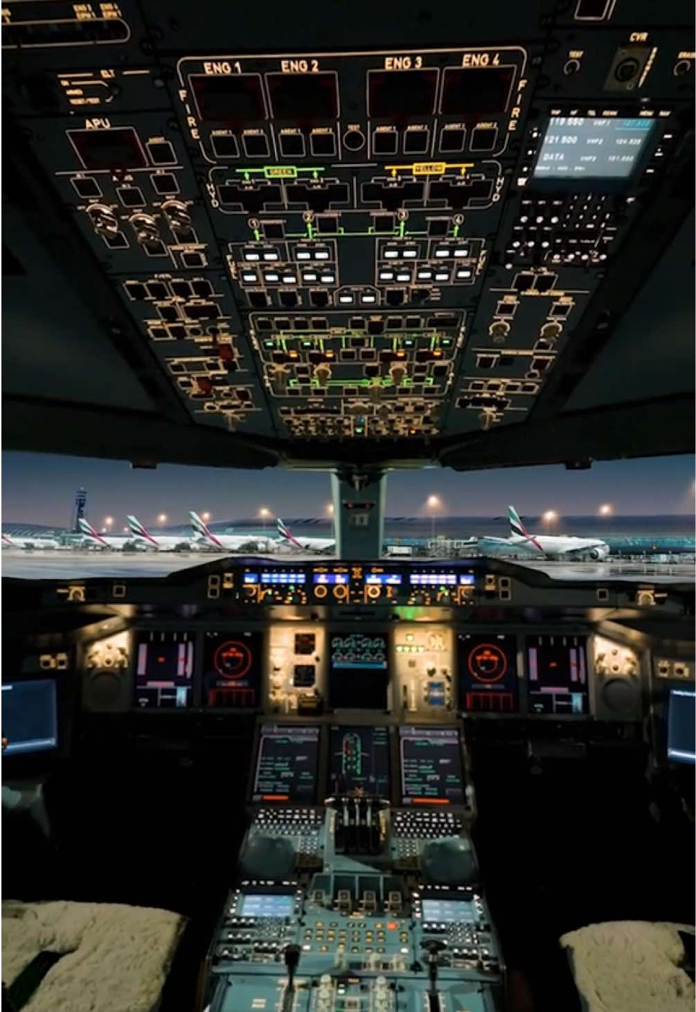 Powering up. ⏻ Can you guess the aircraft? #Emirates #Aviation #Pilot #AvGeek