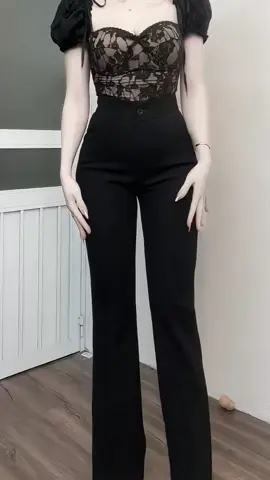 Quần Tây ống loe 1 cúc cạp cao|