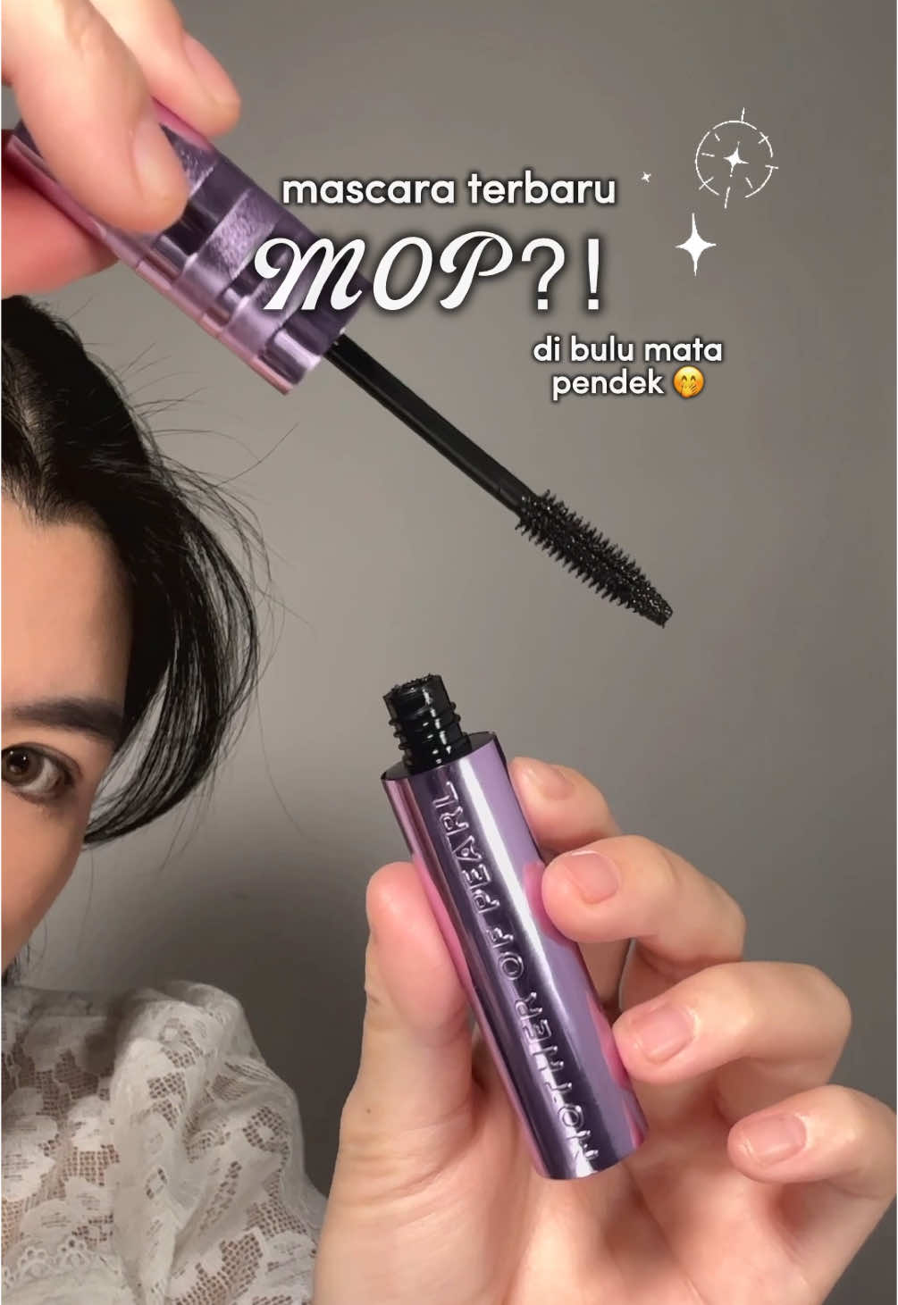Review singkat mascara terbaru MOP! 💜 Udah boleh spall spill ternyata MOP Maxcara #maskara lokal #motherofpearl #produkterbaru #eyelashes 