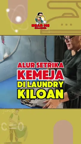 alur setrika kemeja di laundry kiloan #maminiar #nearmechannel #setrikalaundry 