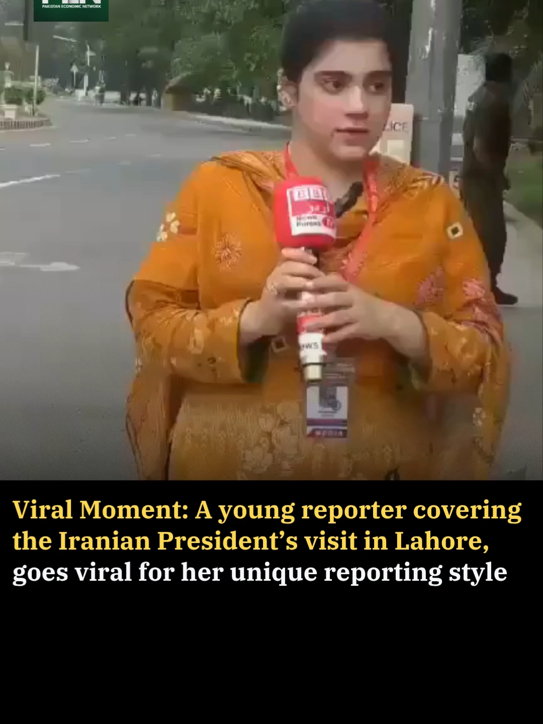 Viral Moment: A young female reporter covering the Iranian President’s visit to Pakistan goes viral for her casual accent and unique reporting style, sparking widespread mixed reactions online. #pakistan #iranpresident #visit #protocol #reporting #media