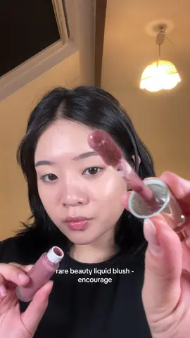 the prettiest color imo  @Rare Beauty soft pinch liquid blush in encourage #shadetwins #liquidblush #rarebeauty #softpinchliquidblush 