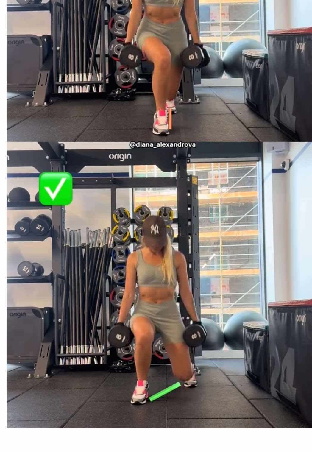 Fix These Dumbbell Lunge Mistakes Before Leg Day  #foryou #dianaalexandrova #legday #gymtips #fitnesstips #lowerbodyworkout #homeworkout 