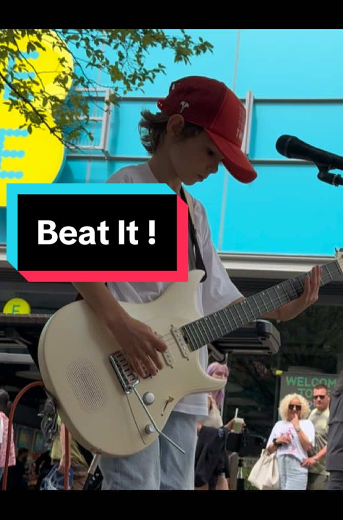 Michael Jackson classic #leonardopatrick #guitar #busker #manchester #beatit 
